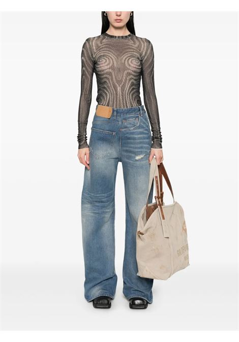 twist wide leg jeans woman blue MM6 MAISON MARGIELA | S52LA0243 M30016961